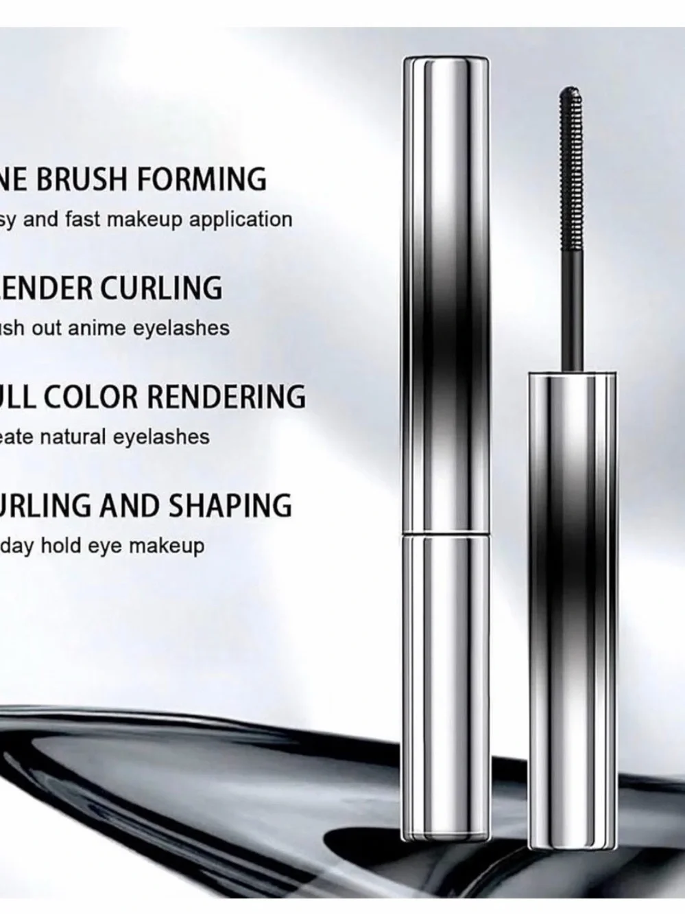 Black Lengthening Mascara with Thin Metal Brush